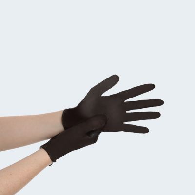 Tradex NLG4201BLK Nitrile Gloves, Powder Free, Large, Black - 1000 / Case