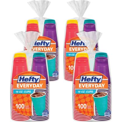 Reynold C21637 Hefty EveryDay 16 oz Plastic Party Cold Cups, Assorted Colors - 400 / Case