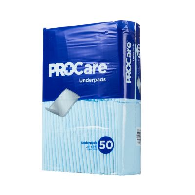 ProCare Underpads, 21" x 34", Disposable, Fluff, Light Absorbency - 150 / Case