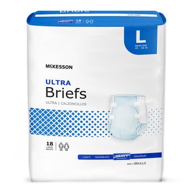 McKesson Ultra Adult Diapers with Tabs, Large (45-58 in.), Heavy - 72 / Case