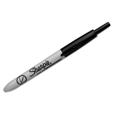 Sanford 1735790 Sharpie Permanent Marker, Retractable, Extra-fine, Black - 12 / Case