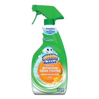 SC Johnson 306111 Scrubbing Bubbles Bathroom Grime Fighter, Citrus Scent, 32 oz Spray Bottle - 8 / Case