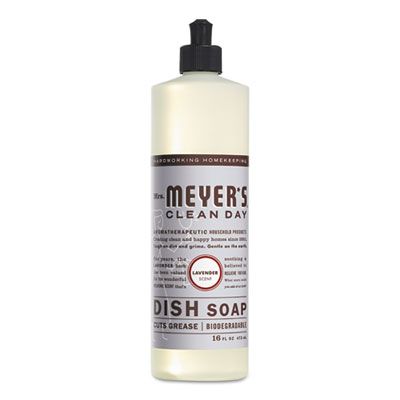 SC Johnson 347634 Mrs. Meyer's Dish Soap, Lavender Scent, 16 oz Bottle - 6 / Case