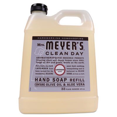 SC Johnson 651318 Mrs. Meyer's Clean Day Liquid Hand Soap Refill, Lavender Scent, 33 oz Bottle - 6 / Case