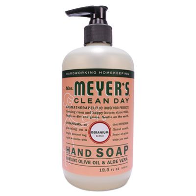 SC Johnson 651332 Mrs. Meyer's Clean Day Liquid Hand Soap, Geranium Scent, 12.5 oz Bottle - 6 / Case