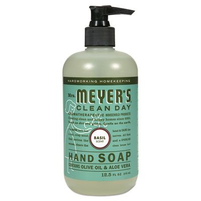 SC Johnson 651344 Mrs. Meyer's Clean Day Liquid Hand Soap, Basil Scent, 12.5 oz Bottle - 6 / Case