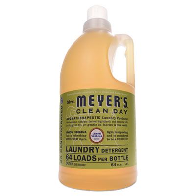 SC Johnson 651369 Mrs. Meyer's Clean Day Liquid Laundry Detergent, Lemon Verbena Scent, 64 oz Bottle - 6 / Case