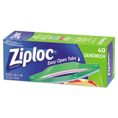 SC Johnson 315882 Ziploc Sandwich Bags, Zipper, Clear - 480 / Case