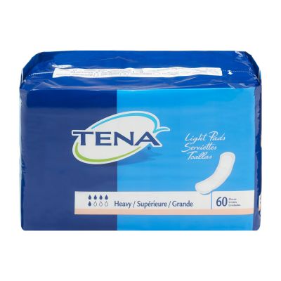 TENA 41509 Bladder Control Pads, Adult Unisex, 12", Heavy Absorbency - 180 / Case