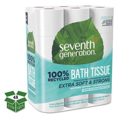 Seventh Generation 13738 Toilet Paper, 2 Ply, Recycled, 240 Sheets / Roll - 48 / Case