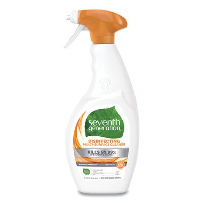 Seventh Generation 22810 Disinfecting Multi-Surface Cleaner, Citrus Scent, 26 oz Spray Bottle - 8 / Case
