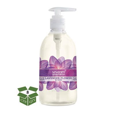 Seventh Generation 22926 Natural Hand Wash Soap, Lavender Flower & Mint Scent, 12 oz Pump Bottle - 8 / Case