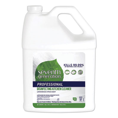 Seventh Generation 44752 Disinfecting Kitchen Cleaner, Lemongrass Citrus, 1 Gallon Bottle - 2 / Case