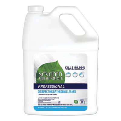 Seventh Generation 44755 Disinfecting Bathroom Cleaner, Lemongrass Citrus Scent, 1 Gallon Bottle - 2 / Case
