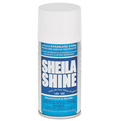 Sheila Shine SSCA10 Stainless Steel Cleaner & Polish, Low VOC, 10 oz Spray Can - 12 / Case