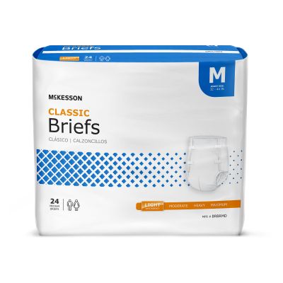 McKesson Classic Adult Diapers with Tabs, Medium (32-44 in.), Light - 96 / Case