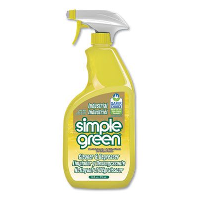 Simple Green 14002 Industrial All-Purpose Cleaner and Degreaser, Lemon Scent, 24 oz Spray Bottle - 12 / Case