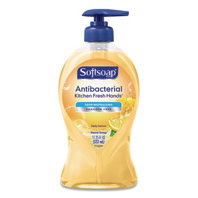 Colgate 45096 Softsoap Antibacterial Kitchen Fresh Hands Hand Soap, Zesty Lemon Scent, 11.25 oz Pump Bottle - 6 / Case