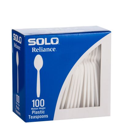 Solo RSWTX-0007 Reliance Plastic Teaspoon, Polystyrene, White - 1000 / Case