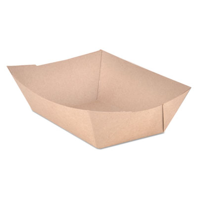 Southern Champion 525 3 Lb Paper Food Trays / Boats, Brown Kraft - 500 / Case