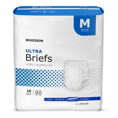 McKesson Ultra Adult Diapers with Tabs, Medium (32-44 in.), Heavy - 96 / Case