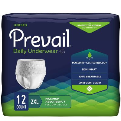 Prevail Pull-Up Daily Underwear, 2X-Large (68-80 in.), Maximum - 48 / Case