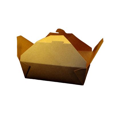 SQP 100360 Eco-Box #3 Kraft Paper Takeout Boxes, 7" x 5" x 2.5", Brown - 200 / Case
