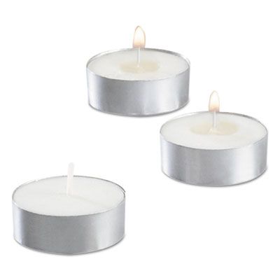 Sterno 40100 Tealight Candle, 5 Hour Burn, 1/2" H, White - 500 / Case