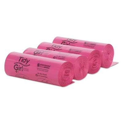 Stout TGUF Feminine Hygiene Disposal Bags, 7-1/4" x 14", Pink - 600 / Case