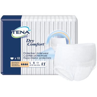 TENA Dry Comfort Protective Incontinence Underwear, Large (45-58 in.) - 72 / Case