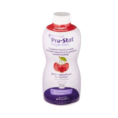 Nutricia 78344 Pro-Stat Liquid Protein Supplement, Sugar-Free, Wild Cherry Punch Flavor, 30 oz Bottle - 6 / Case