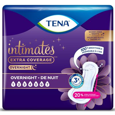 TENA Intimates Overnight Incontinence Pads, Extra Coverage - 84 / Case