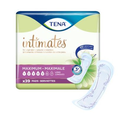 TENA 54295 Intimates Maximum Long Bladder Control Pads for Women, 15", Heavy Absorbency - 117 / Case