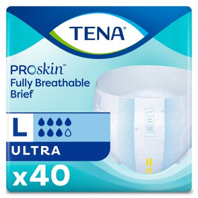 TENA ProSkin Adult Diaper with Tabs, Large (48-59 in.), Ultra - 80 / Case