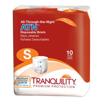 Tranquility All-Through-the-Night Adult Diapers with Tabs, Small (24-32 in.), Overnight - 10 / Case