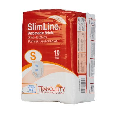 Tranquility SlimLine Adult Diapers with Tabs, Small (24-32 in.), Heavy Absorbency - 100 / Case