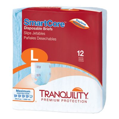 Tranquility SmartCore Adult Diaper with Tabs, Large (45 to 58 in.), Maximum - 12 / Case