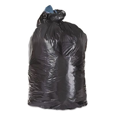 Trinity ML4347H 56 Gallon Garbage Bags / Trash Can Liners, 1.3 Mil, 43" x 47", Black - 100 / Case