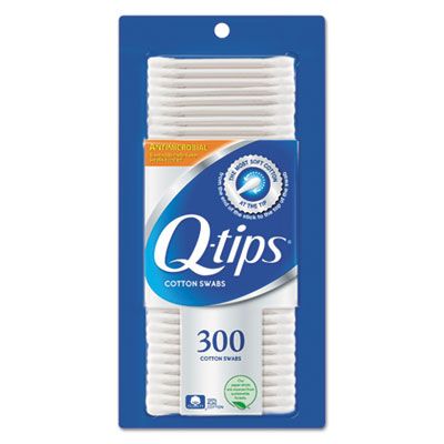 Unilever 17900 Q-tips Cotton Swabs, Antibacterial, 300 / Pack, White - 12 / Case