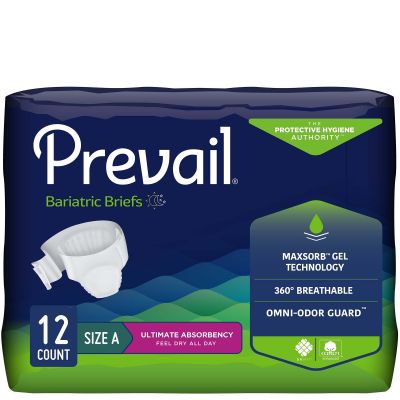 Prevail Bariatric Adult Diapers with Tabs, Size A 2X-Large (62-73 in.), Ultimate - 12 / Case