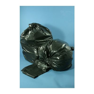 Vintage VL333920B 33 Gallon Trash Can Liners / Garbage Bags, 33" x 39", Repro, Black - 100 / Case