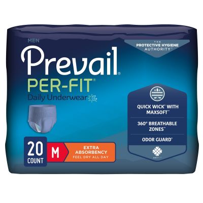 First Quality PFM-512 Prevail Per-Fit for Men Absorbent Underwear, Medium (34 to 46"), Moderate Absorbency - 80 / Case