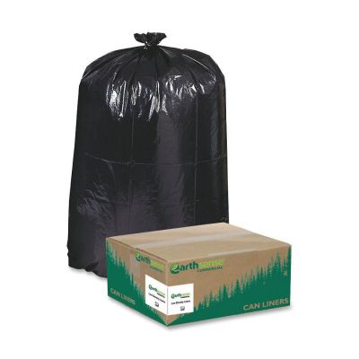 Webster RNW4850 Reclaim 45 Gallon Trash Can Liners / Garbage Bags, 1.25 Mil, 40" x 46", Black -100 / Case
