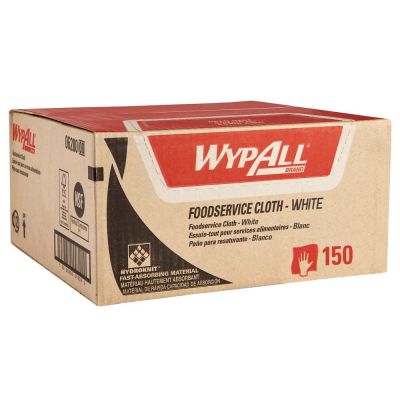 Kimberly-Clark 06280 WypAll Foodservice Towels, 12" x 23", White with Blue Stripe - 150 / Case