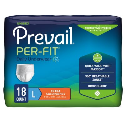 Prevail Per-Fit Pull-Up Daily Underwear, Large (44-58 in.), Extra - 72 / Case