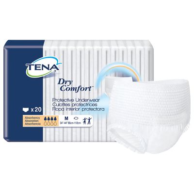 TENA Dry Comfort Protective Incontinence Underwear, Medium (32-44 in.) - 80 / Case