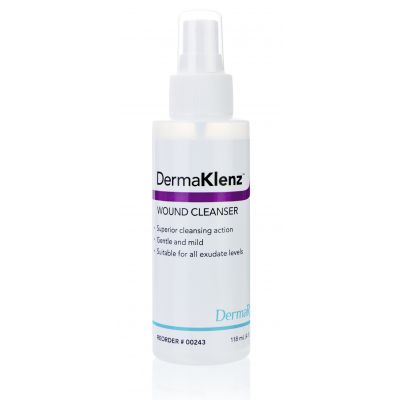 DermaRite 00243 DermaKlenz Wound Cleanser w/ Zinc Acetate, 4 oz Spray Bottle - 12 / Case