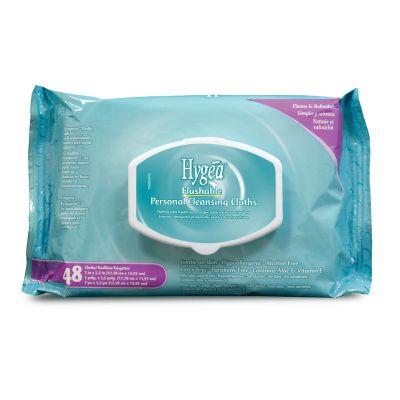 Hygea Flushable Personal Wipes with Aloe, Scented - 576 / Case