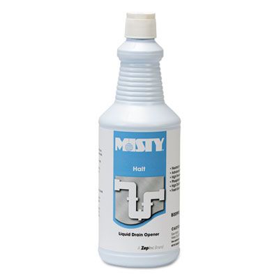 Zep 1003698 Misty Halt Liquid Drain Opener, 32 oz Bottle - 12 / Case