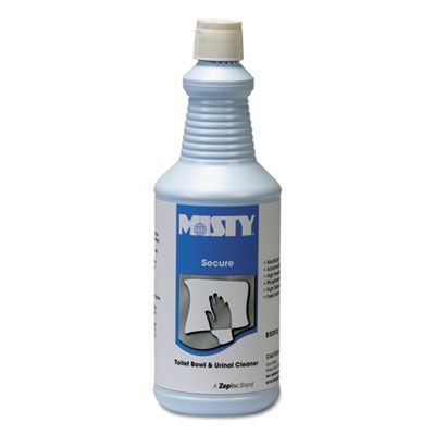 Zep 1038801 Misty Secure Toilet Bowl & Urinal Cleaner, 1 Quart Bottle - 12 / Case